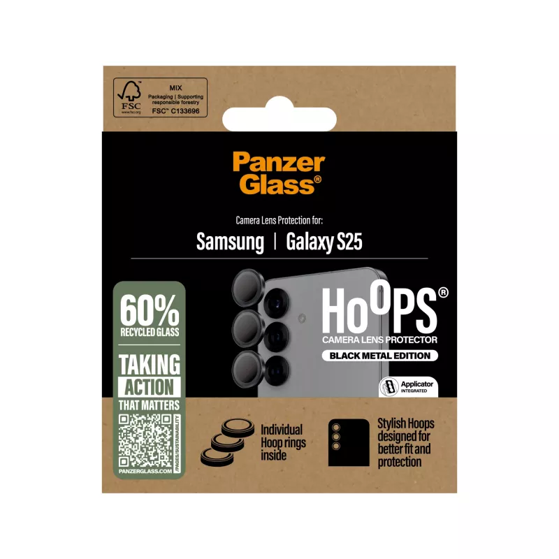 PanzerGlass ® Hoops® Camera Lens Protector Black Samsung Galaxy S25
