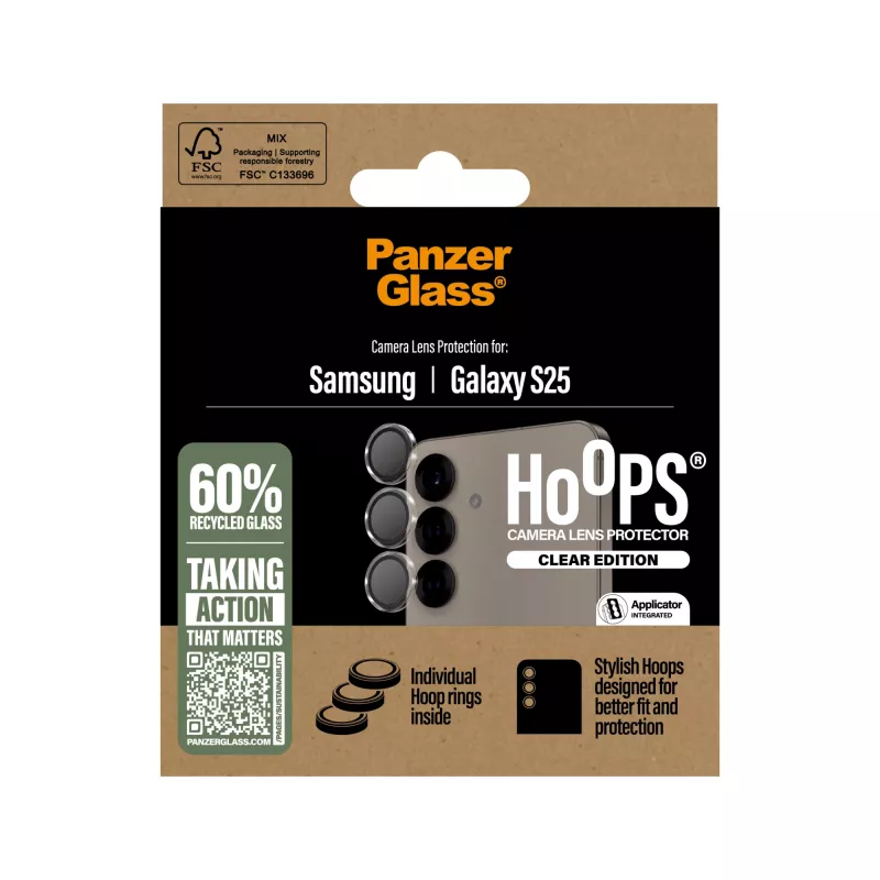 PanzerGlass ® Hoops® Camera Lens Protector Transparent Samsung Galaxy S25