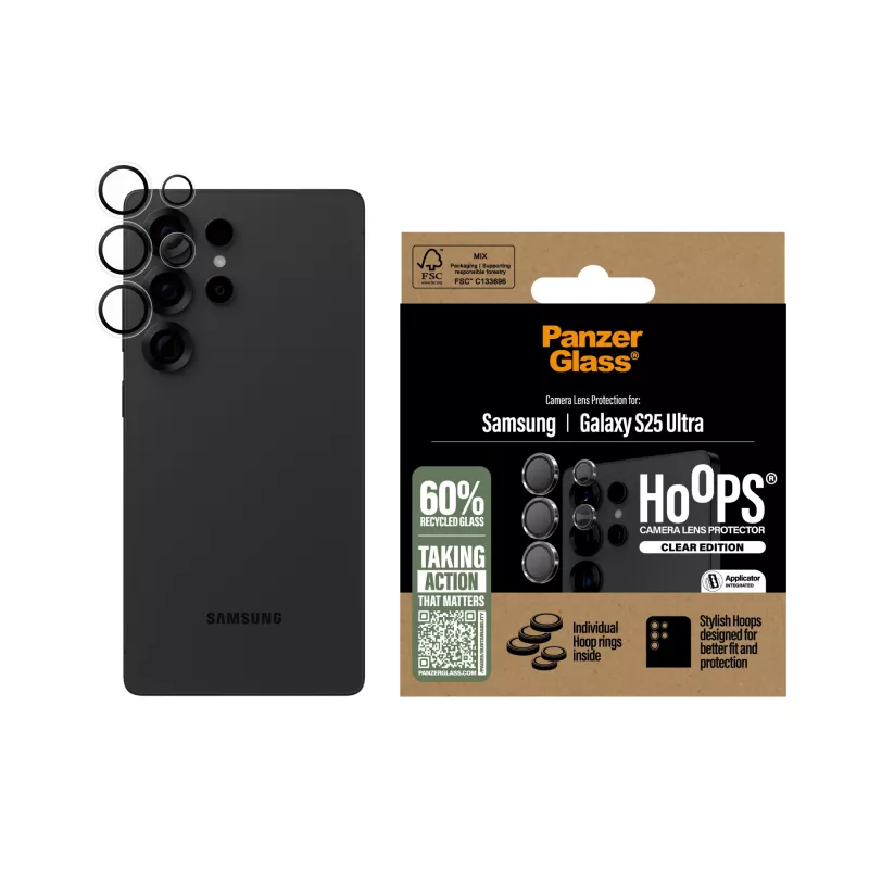 PanzerGlass ® Hoops® Camera Lens Protector Transparent Samsung Galaxy S25 Ultra