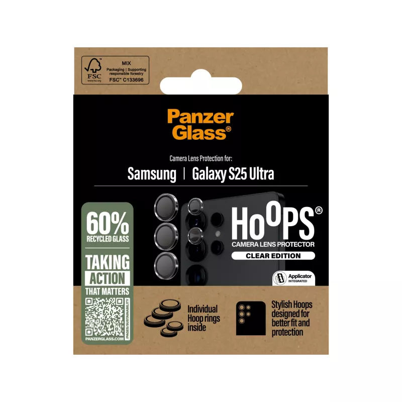 PanzerGlass ® Hoops® Camera Lens Protector Transparent Samsung Galaxy S25 Ultra