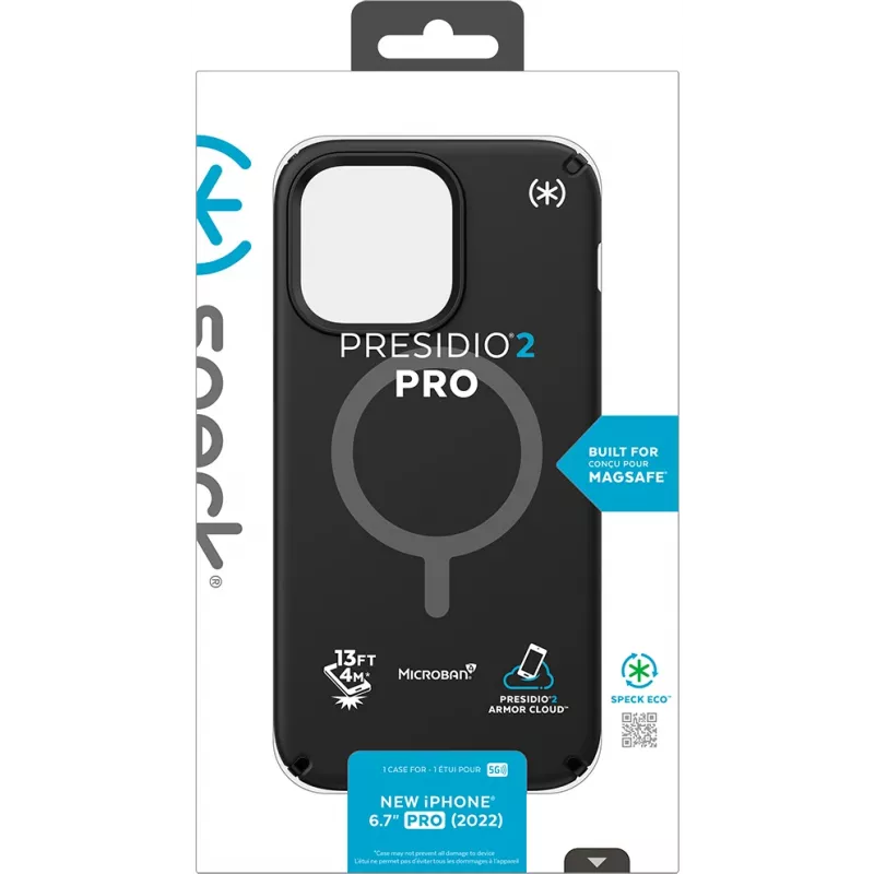 Speck Presidio2 Pro + MS Apple iPhone 14 Pro Max Black - with Microban Sleeve