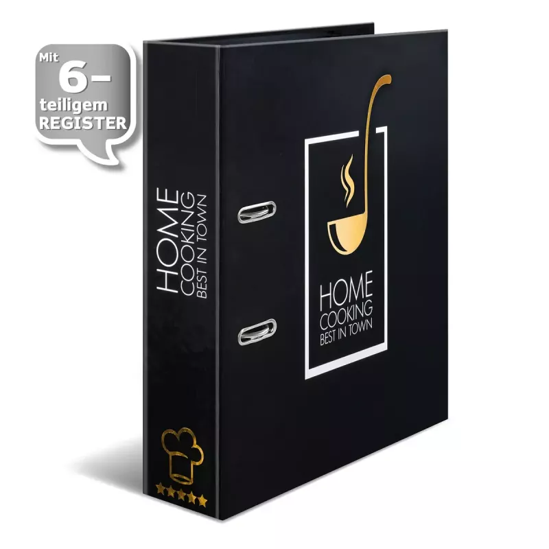 Ring Binder HERMA 19668 A4 Black Gold White D-ring Storage