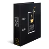 Ring Binder HERMA 19668 A4 Black Gold White D-ring Storage