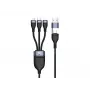 Conceptronic ETTA06B15 USB 3-in-1 PD 3.0 100W Fast Charging Cable 1.5M, 20V 5A, 480Mbps, E-Mark