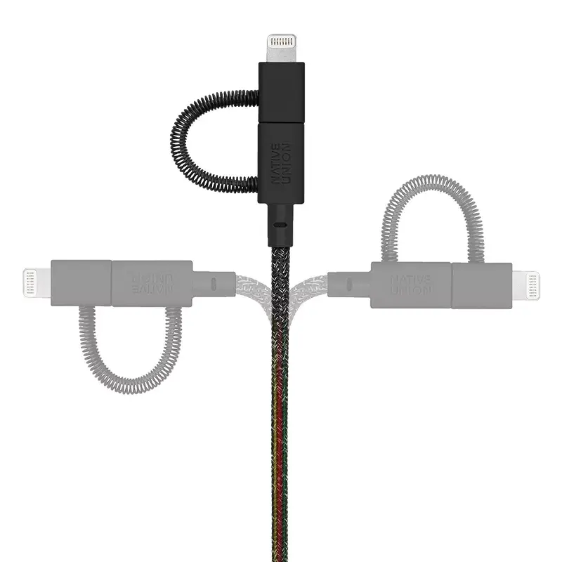 USB Cable Native Union BELT-ULC-CS-BLK-NP 2m USB A USB C/Micro USB A/Lightning Black