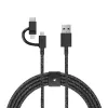 USB Cable Native Union BELT-ULC-CS-BLK-NP 2m USB A USB C/Micro USB A/Lightning Black