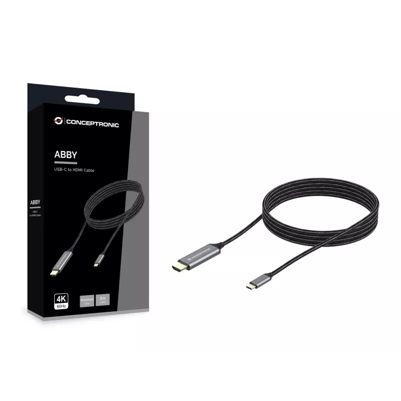 Conceptronic USB-C to HDMI Cable, Male to Male, 4K 60Hz, 2 m, USB Type-C, HDMI, Male, Male, Straight