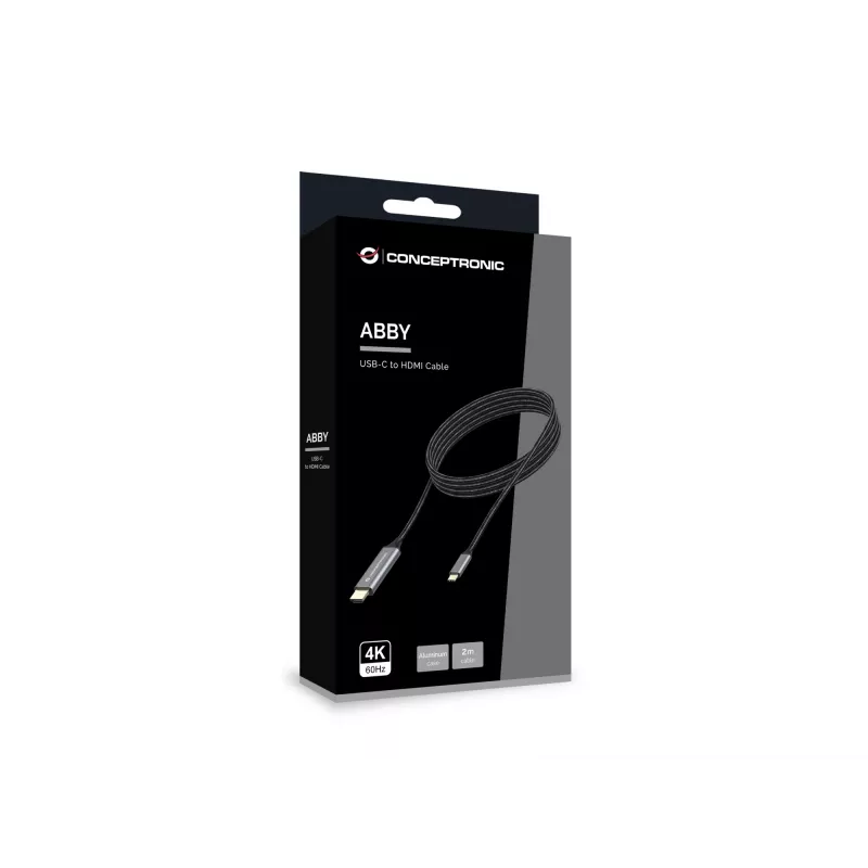 Conceptronic USB-C to HDMI Cable, Male to Male, 4K 60Hz, 2 m, USB Type-C, HDMI, Male, Male, Straight