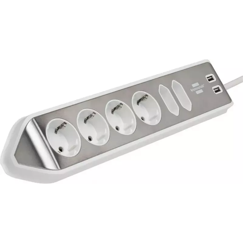 Power Extension Brennenstuhl 1153590620 2m 6 AC Outlets Indoor Silver White