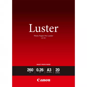 Canon LU-101 Luster Photo Paper Pro A3 - 20 Sheets, Satin, 260 g/m², White, 260 µm, 10 - 35 °C, 10 - 35 °C