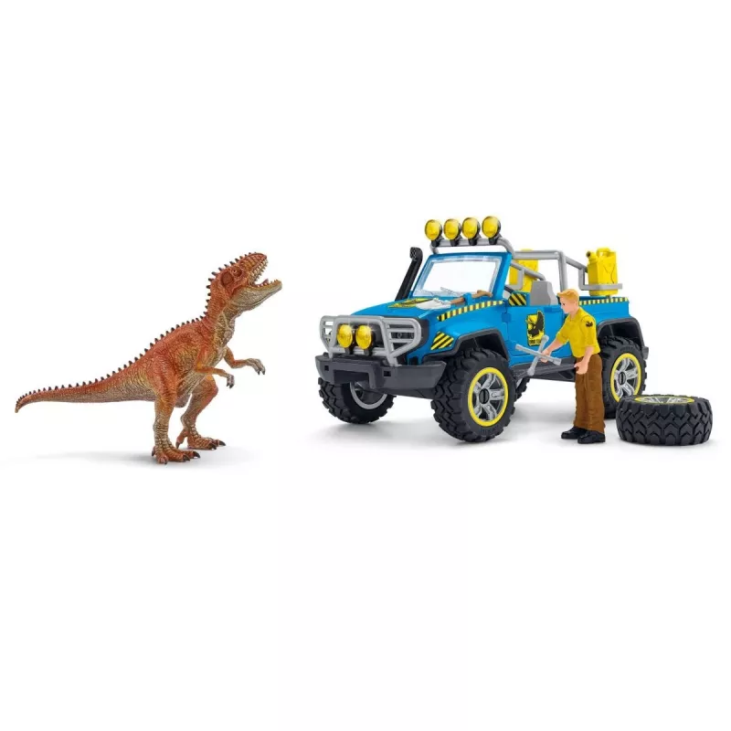 schleich Dinosaurs Off-road vehicle with dino outpost, Dinosaurs and volcano, Research station, 4 yr(s), Multicolour, Plastic