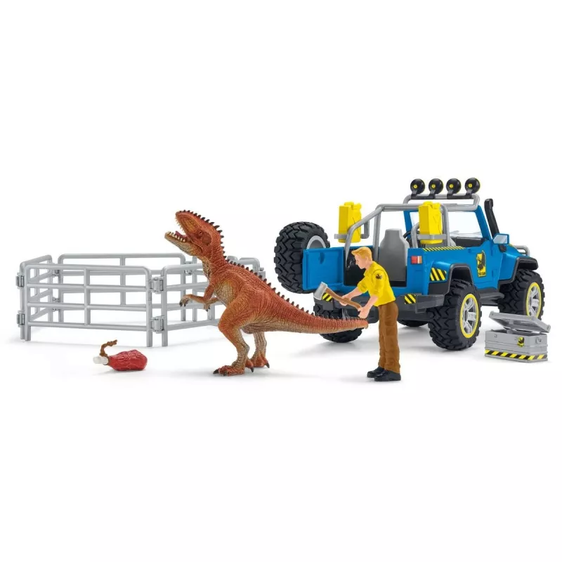 schleich Dinosaurs Off-road vehicle with dino outpost, Dinosaurs and volcano, Research station, 4 yr(s), Multicolour, Plastic