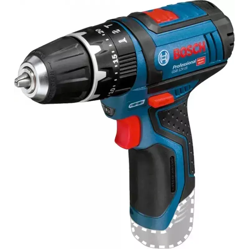 Pistol Grip Drill Bosch GSB 12V-15, 1300 RPM, 2 Ah Battery