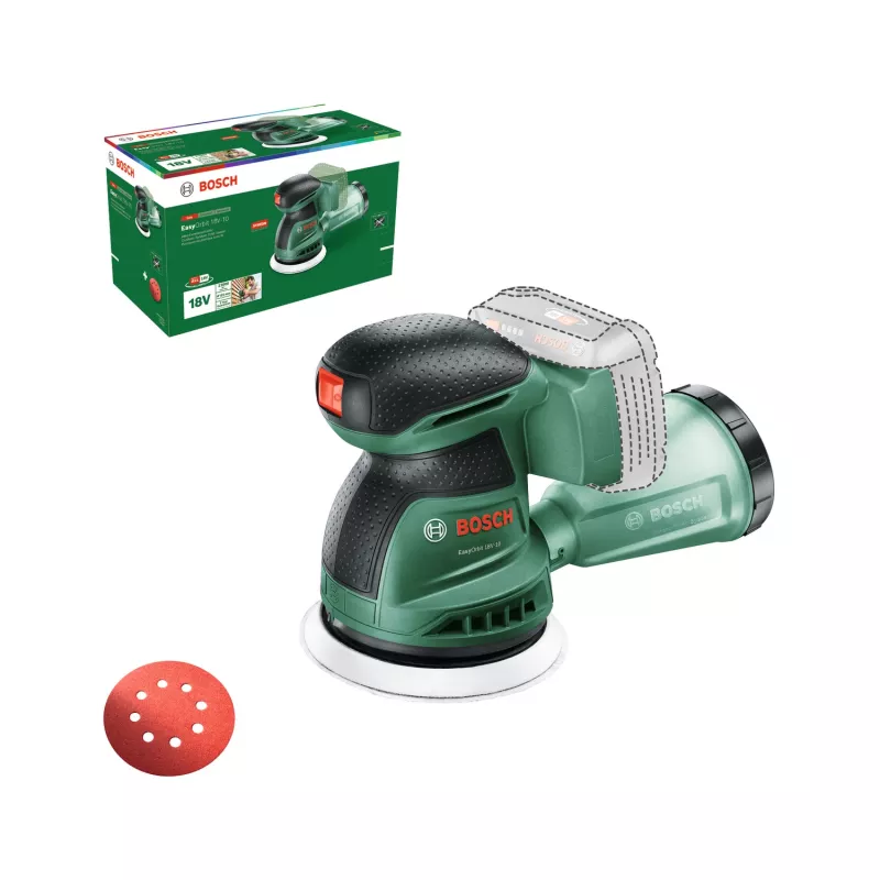 Bosch EasyOrbit 18V-10 (Baretool), Orbital sander, Black, Green, Plastic, Germany, 23000 OPM, 1 mm