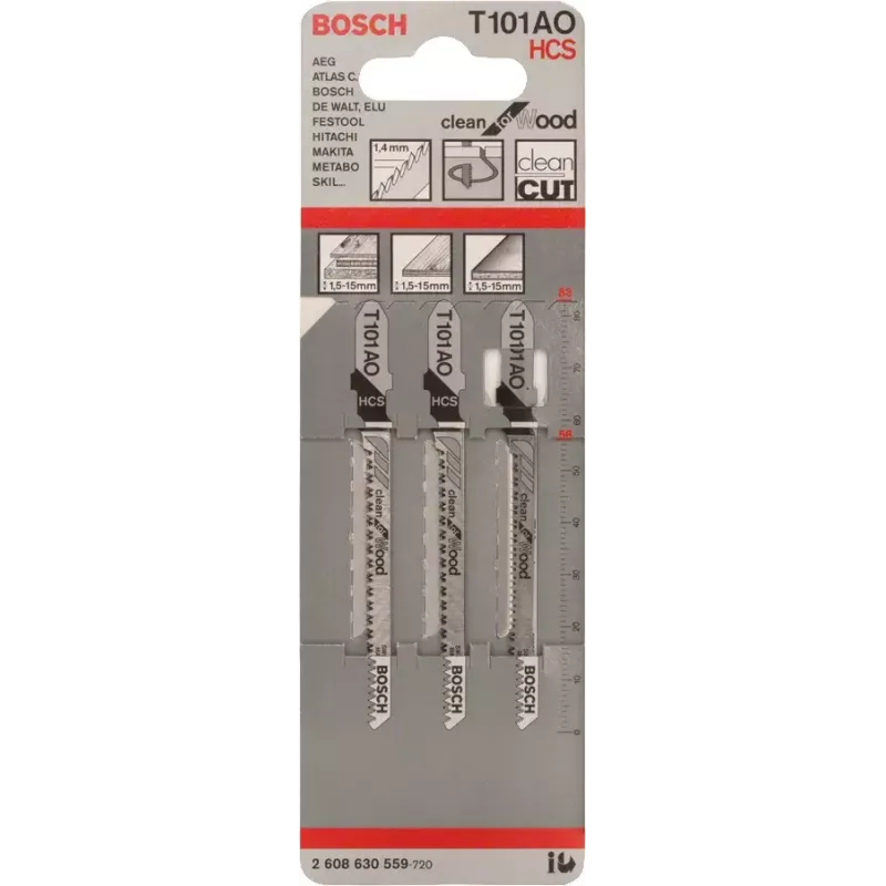 Bosch T 101 AO Jigsaw blade High carbon steel (HCS) 3 pc(s)