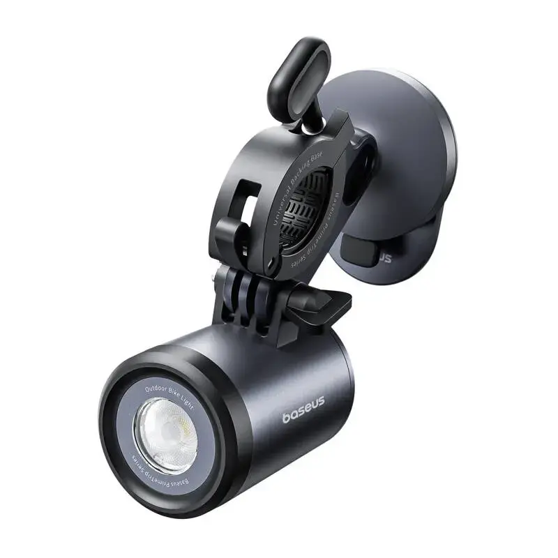 Bike mount Baseus PrimeTrip 2-in-1 phone holder with flashlight, black