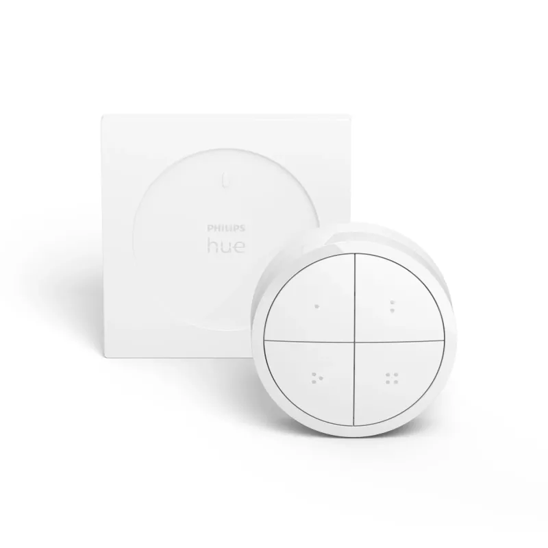 Philips Tap dial switch, Wireless, White, Freestanding/Wall, IP20, Plastic, IP20