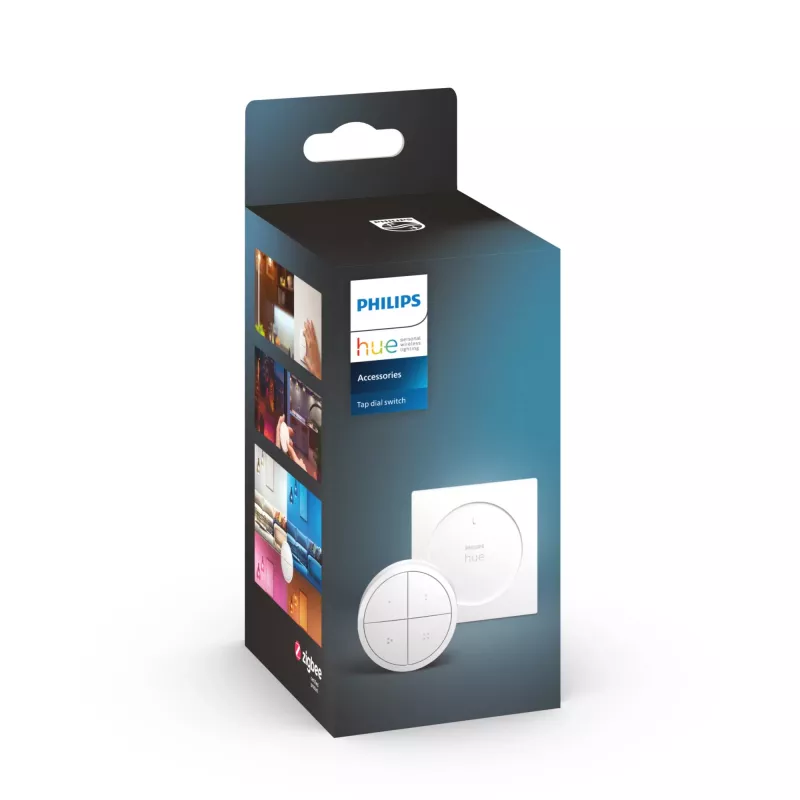 Philips Tap dial switch, Wireless, White, Freestanding/Wall, IP20, Plastic, IP20