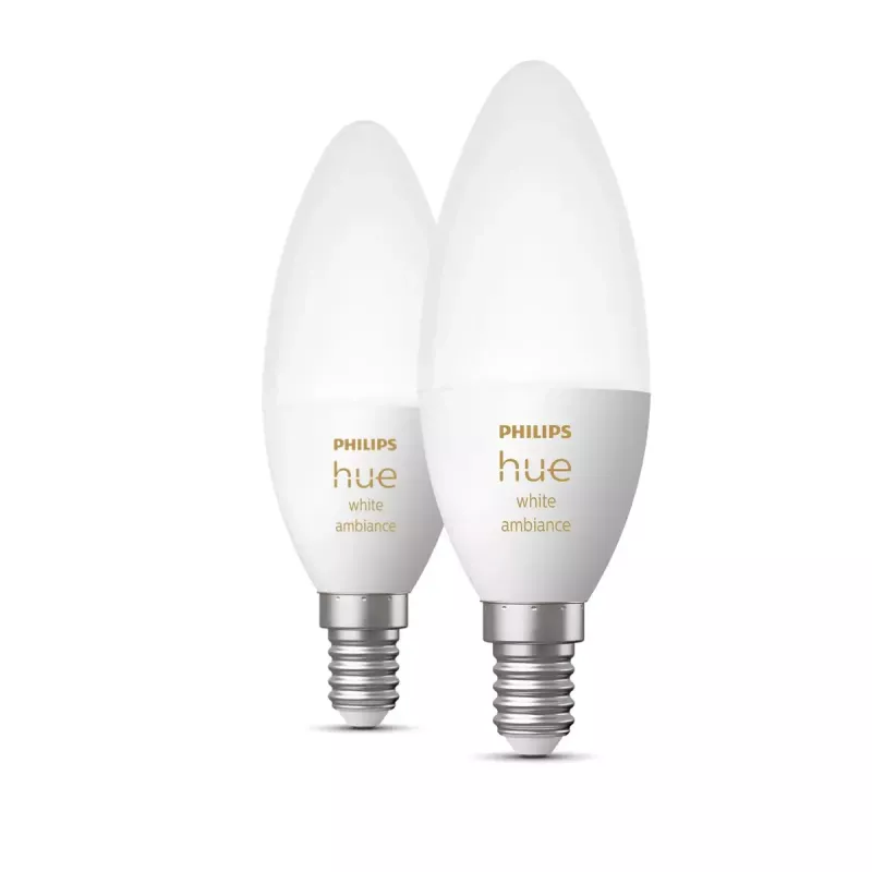 Smart bulb Philips Hue White ambience Candle E14, 5.2 W, Bluetooth/Zigbee, 39×39×117 mm