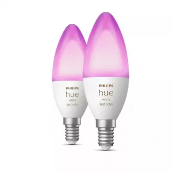 Smart bulb Philips Hue White and colour ambience Candle E14, Bluetooth/Zigbee, 5.3 W (2-pack)