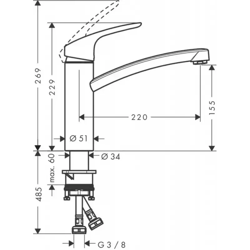 Bathroom sink faucet Hansgrohe Focus Chrome 31806000