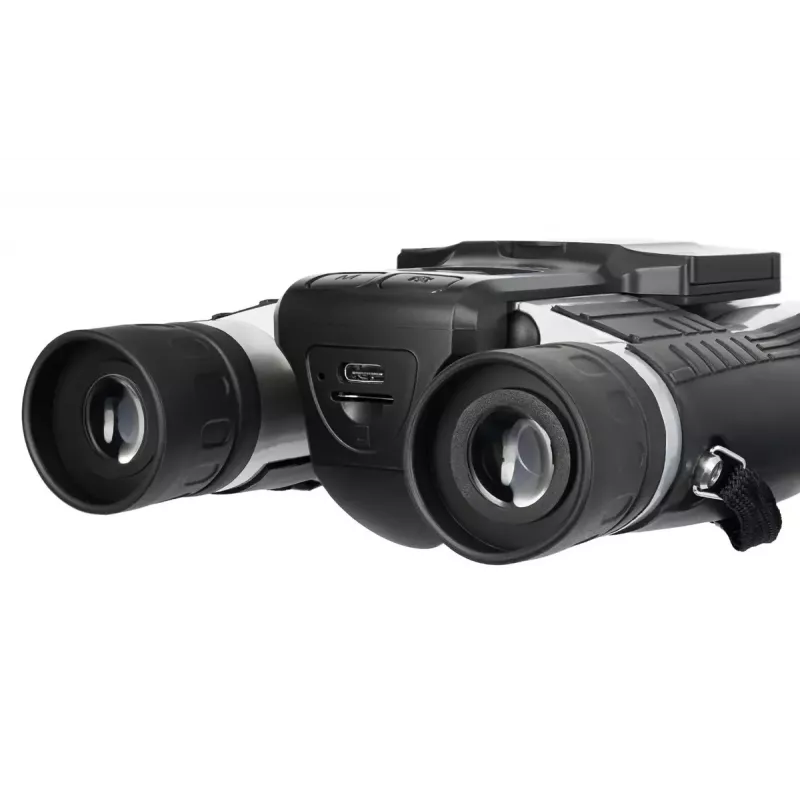 Binoculars Levenhuk Atom DB20 with 20× magnification and built-in 2 MP camera, LCD display