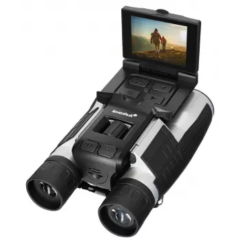 Binoculars Levenhuk Atom DB20 with 20× magnification and built-in 2 MP camera, LCD display