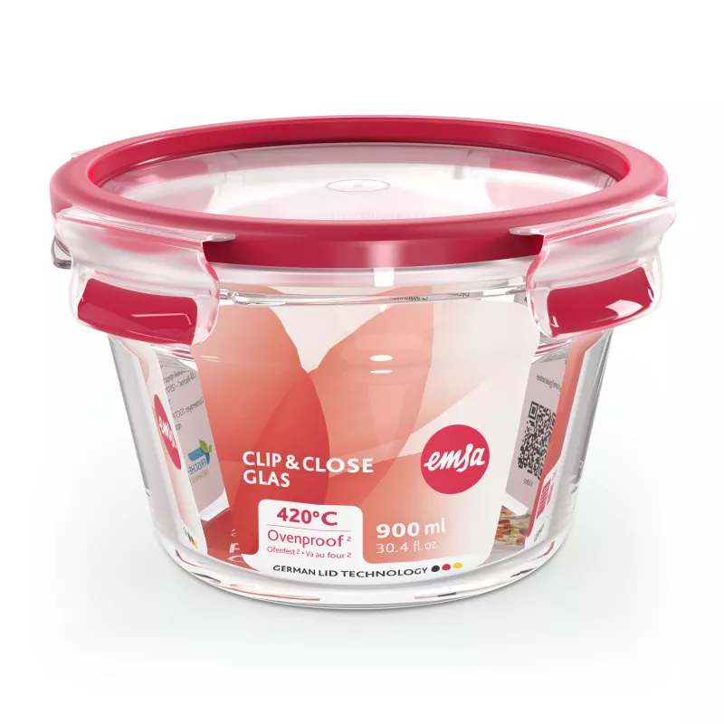 EMSA CLIP & CLOSE N10404 Round Box 0.9 L Transparent 1 pc(s)