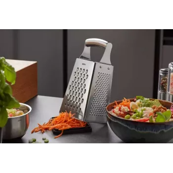 Stainless steel grater GEFU GRATO G-89562 — square design, stainless steel construction