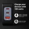 Power Adapter Intenso W100ACC+C520C 100W Fast Charging GaN Black