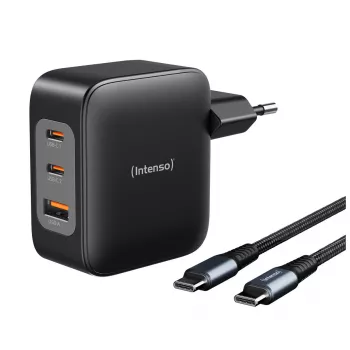 Power Adapter Intenso W100ACC+C520C 100W Fast Charging GaN Black