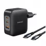 Power Adapter Intenso W100ACC+C520C 100W Fast Charging GaN Black