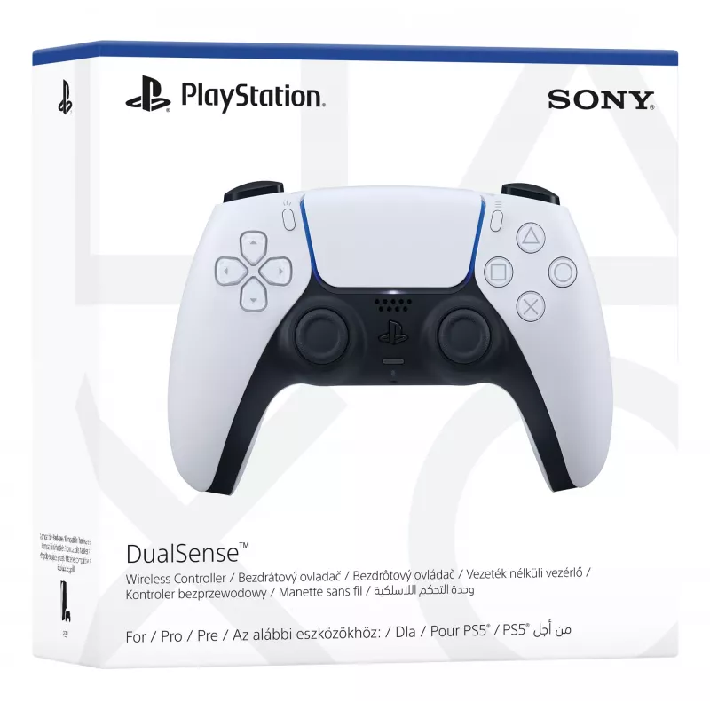 Gamepad Sony DualSense V2 Black White — Wired & Wireless Bluetooth/USB for PS5, PC, Mac, iOS, Android, 0.28 kg