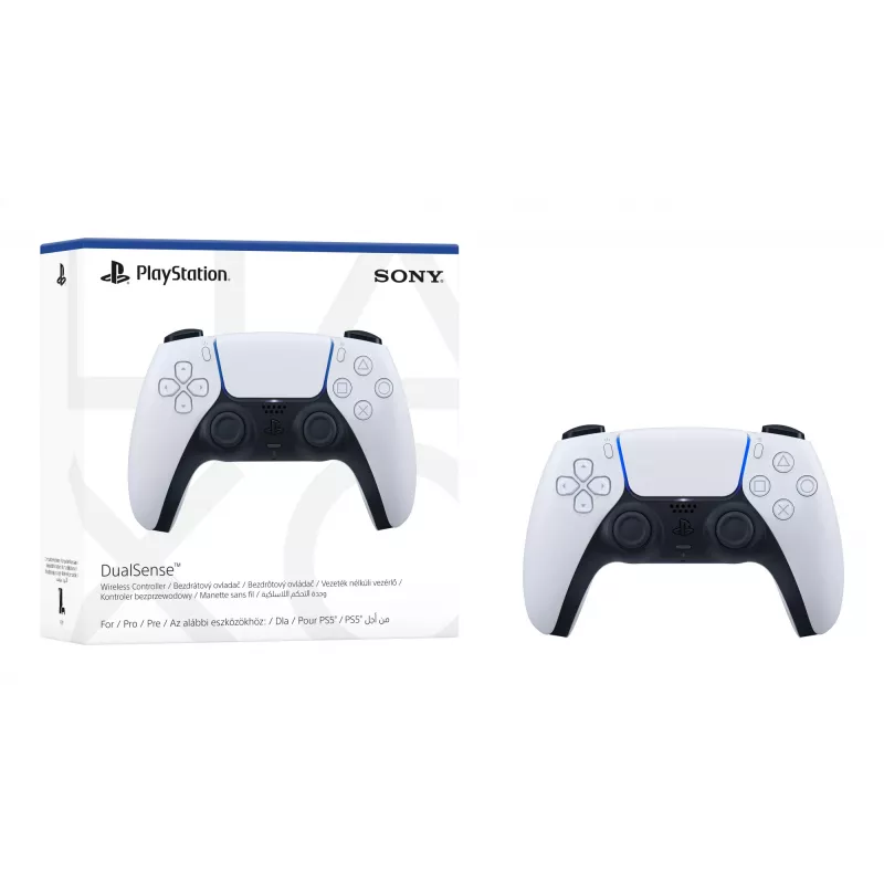 Gamepad Sony DualSense V2 Black White — Wired & Wireless Bluetooth/USB for PS5, PC, Mac, iOS, Android, 0.28 kg