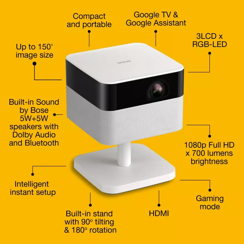 Epson EF-71 Standard throw projector 700 ANSI lumens 3LCD 1080p (1920x1080) White