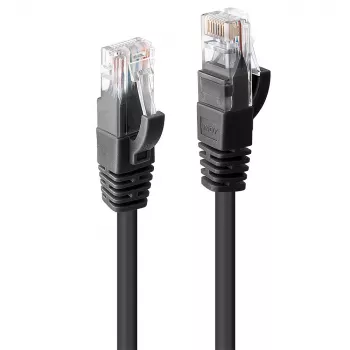 Network Cable Lindy 1m Cat.6 RJ-45 U/UTP Black