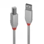 Lindy 2m USB 2.0 Type A to B Cable, Anthra Line, Grey, 2 m, USB A, USB B, USB 2.0, 0.48 Gbit/s, Grey