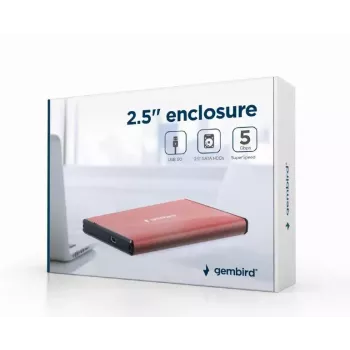 HDD enclosure Gembird EE2-U3S-3-P for 2.5 inch SATA drives, single-bay, 5 Gbit/s, pink