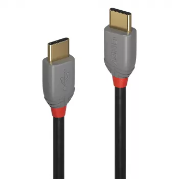 USB 2.0 Type C to C Cable Lindy 36871 1m Anthra Line