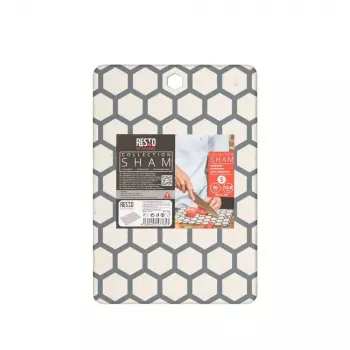 Cutting board RESTO 95401 rectangular plastic 138×200×8 mm grey/white