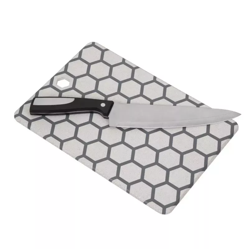 Cutting board RESTO 95401 rectangular plastic 138×200×8 mm grey/white