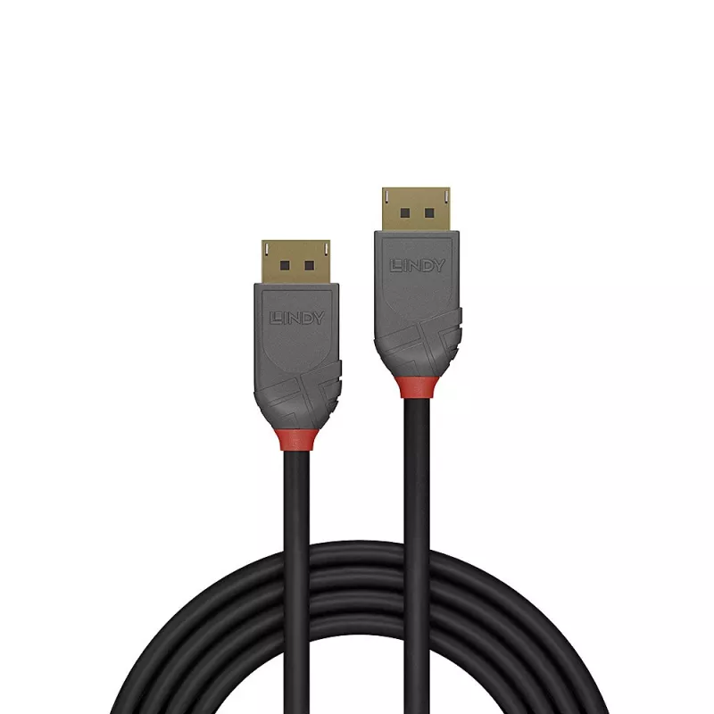 Lindy 1m DisplayPort 1.4 Cable, Anthra Line, 1 m, DisplayPort, DisplayPort, Male, Male, 7680 x 4320 pixels