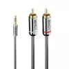 Lindy 5m 3.5mm to Phono Audio Cable, Cromo Line, 3.5mm, Male, 2 x RCA, Male, 5 m, Anthracite