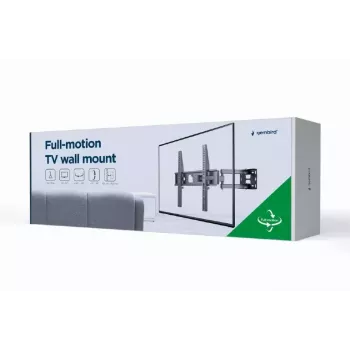 TV wall mount Gembird WM-55ST-03 for 32–55 inch screens, VESA up to 400x400, tilt -18°/5°, swivel ±90°, max load 35 kg, black