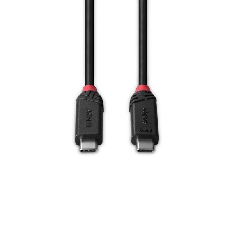 Lindy 0.5m USB4 240W Type C Cable, Black Line, 0.5 m, USB C, USB C, USB4 Gen 3x2, 40 Gbit/s, Black