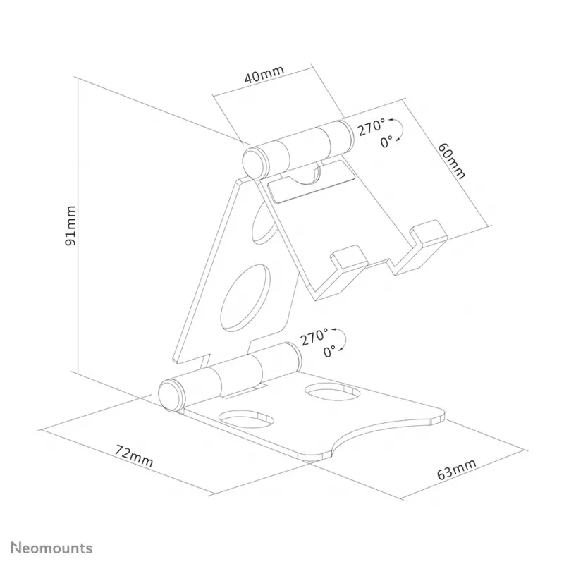 Neomounts DS10-150SL1 Phone stand up to 4.7 inch - foldable - universal