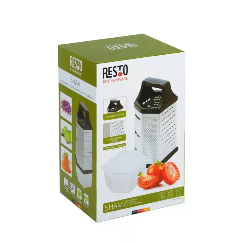 Box grater Resto Kitchenware 95413 Black Stainless steel