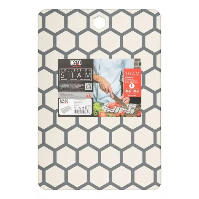 Cutting Board Resto Kitchenware 95403 Rectangular Plastic Grey White