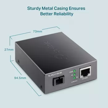 TP-Link 10/100 Mbps RJ45 to 100 Mbps Single-mode SC WDM Bi-Directional Fiber Converter