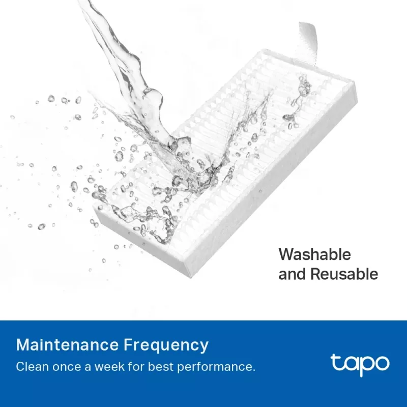 Accessory kit for TP-Link Tapo RVA100 robot vacuum — 2 washable HEPA filters, main brush, 2 side brushes (black/white)